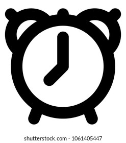 
Alarm clock vector illustration bold line icon

