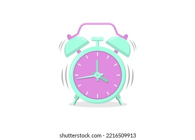 alarm clock vector illustration cute color on white background