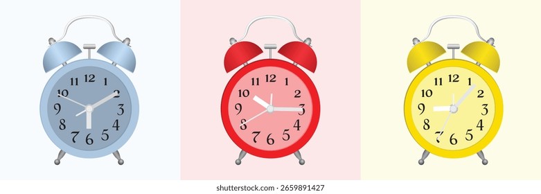 Diseño de Ilustración vectorial de Reloj de Alarma