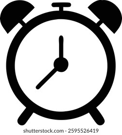 Alarm clock vector illustration, editable vector file against transparent background