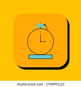 alarm clock vector illustration icon. alarm clock icon in two-dimensional shape. The concept of countdown and wake up by using a alarm clock modern icon. alarm clock flat icon