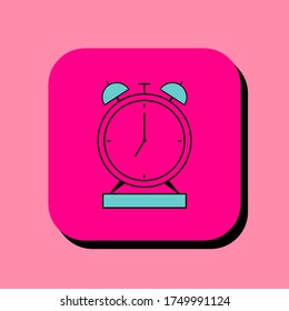 alarm clock vector illustration icon. alarm clock icon in two-dimensional shape. The concept of countdown and wake up by using a alarm clock modern icon. alarm clock flat icon