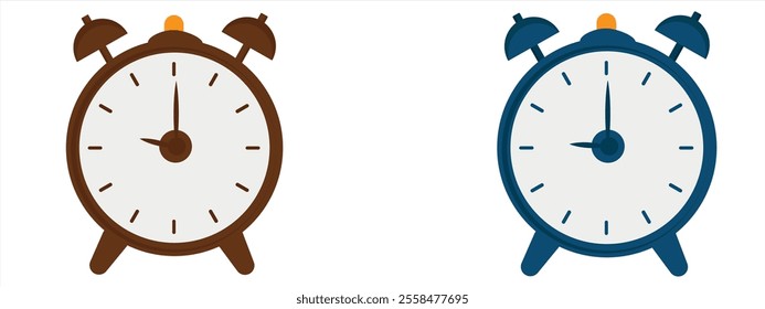 Alarm clock vector illustration. Old alarm clock hand drawing vector. Daily routines.