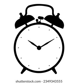 alarm clock vector illustration. one line alarm clock