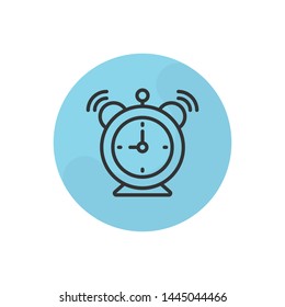 Alarm Clock Vector Illustration, outline sign.