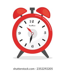 Alarm clock vector illustration. Wake up time. Flat vector in cartoon style isolated on white background.