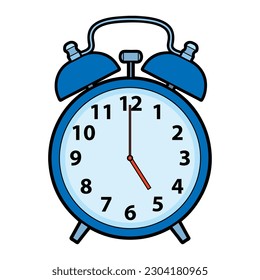 alarm clock vector illustration,isolated on white background,top view