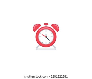 Alarm clock vector isolated emoji icon. Alarm clock emoticon