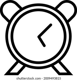 Diseño de icono de línea del vector de reloj de alarma 
