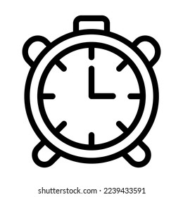 Alarm Clock Vector Line Icon Design