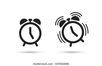 Alarm clock vector line isolated flat icon