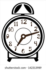 alarm clock vector on white background