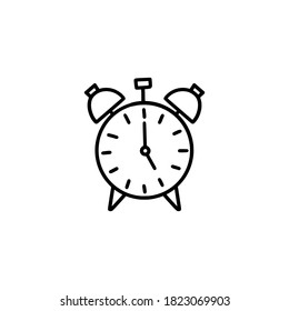 Vector de reloj de alarma sobre fondo blanco.