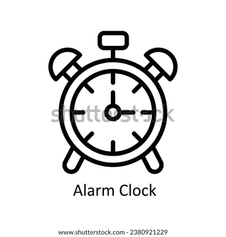Alarm Clock  vector  outline Design illustration. Symbol on White background EPS 10 File 