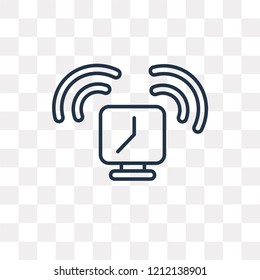 Alarm clock vector outline icon isolated on transparent background, high quality linear Alarm clock transparency concept can be used web and mobile