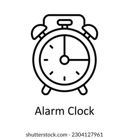 Alarm Clock vector  outline Icon Design illustration. Time Management Symbol on White background EPS 10 File