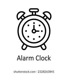 Ilustración de diseño de iconos del contorno del vector de reloj de alarma. Símbolo de educación sobre archivo EPS 10 de fondo blanco