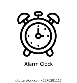 Vector de reloj de alarma   iconos de esquema. Material gráfico simple