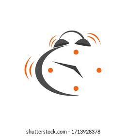 Símbolo vector de reloj de alarma fondo blanco aislado. Objeto Watch, símbolo de oficina temporal. Icono plano de reloj. Imagen del vector EPS.8 EPS.10
