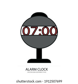 alarm clock vector type icon