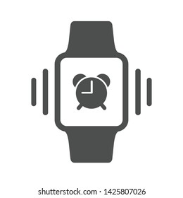 alarm clock vibration on smart watch vector icon isolated on white background. web icon for mobile and ui design