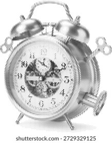 Wecker Vintage Vektorgrafik für Zeitmanagement und Morgendesign Konzepte