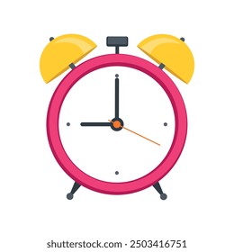 Alarm clock. Wake up timer clock. Morning timer clock cartoon design. Ringing watch. Vector illustration.