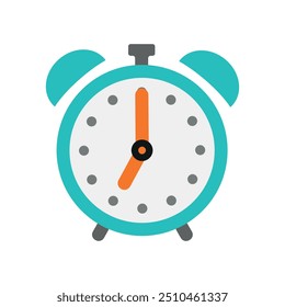 Alarm clock. Wake up timer clock. Morning timer clock cartoon design. Ringing watch. Vector illustration.