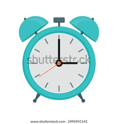 Alarm clock. Wake up timer clock. Morning timer clock cartoon design. Ringing watch. Vector illustration.