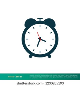 Alarm Clock / Wake Up Watch Icon Vector Logo Template Illustration Design. Vector EPS 10.