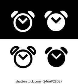 Alarm clock (wake-up call) icon. Symbol of morning, awakening or time. Attribute of the start of the working day.