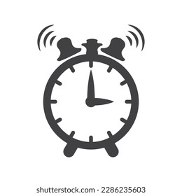 Alarm clock wake-up time icon isolated on white background. Vector illustration.