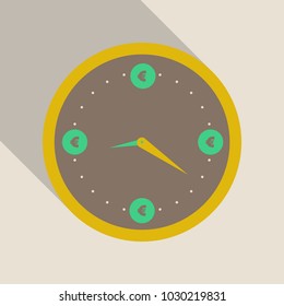 Alarm clock wake-up time isolated on background in flat style. Vector illustration