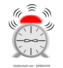 Alarm clock  wake-up time isolated on background in flat style. Vector illustration