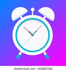 	
Alarm clock wake-up time isolated on background in flat style