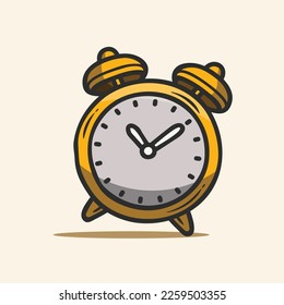 Alarm clock, wake-up time isolated with white background