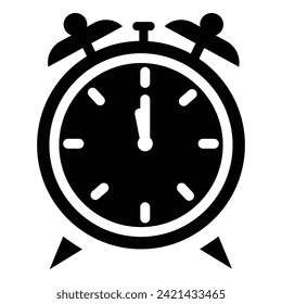 Tiempo de despertar del reloj de alarma aislado en segundo plano. Ilustración del vector