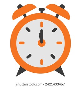 Tiempo de despertar del reloj de alarma aislado en segundo plano. Ilustración del vector