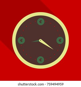 Alarm clock wake-up time isolated on background in flat style. Vector illustration