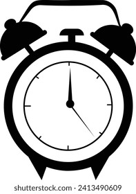 Alarm clock, wake-up time in school and at
work. Alarm clock ringing vector. Comic
pop art retro style vector illustration style.
Flat Silhouette vector illustration on white
background.