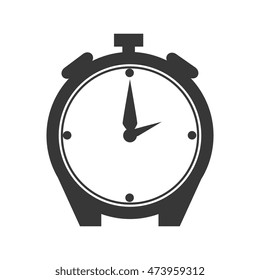 alarm clock watch time technology object silhouette vector illustration