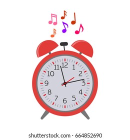 Alarm clock. Watch. Vector illustration isolated on white background.