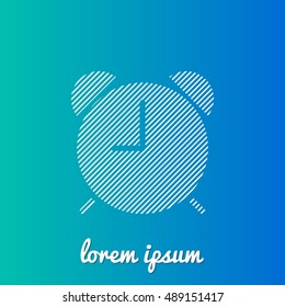 Alarm Clock White stroke fill with blue and green gradient background Icon / Logo Design