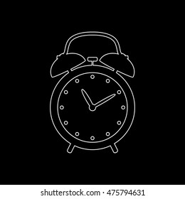 alarm clock -  white vector icon