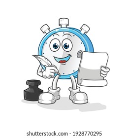 alarm clock writer vector. cartoon character