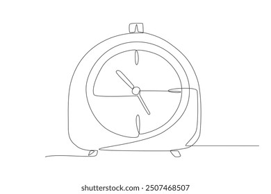 Alarm clocks concept one-line drawing