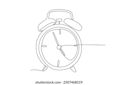 Alarm clocks concept one-line drawing