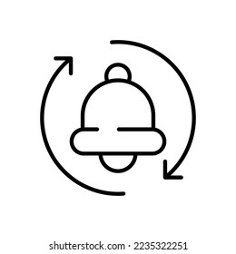 Erinnerungsuhren setzen Symbol. Planen, beobachten, 24, rund um die Uhr, Hand, Zeitplan, Morgen, Aufwachen, Ring, Erinnerung, Ereignis. Zeitmanagement-Konzept. Vektorliniensymbol auf weißem Hintergrund