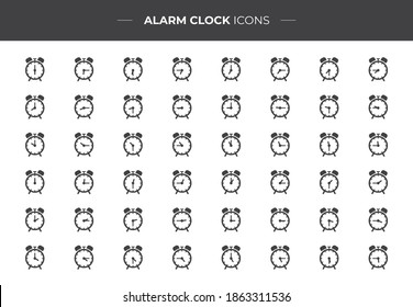 Los relojes de alarma muestran una hora diferente. Iconos que se pueden usar en sus sitios web, volantes, afiches o en sus infografías.
