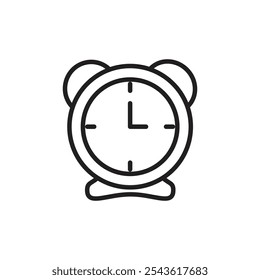 Alarm clok icon Flat line illustration